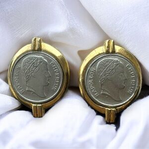Vintage 10K Gold Filled Napoleon Emperor Earrings